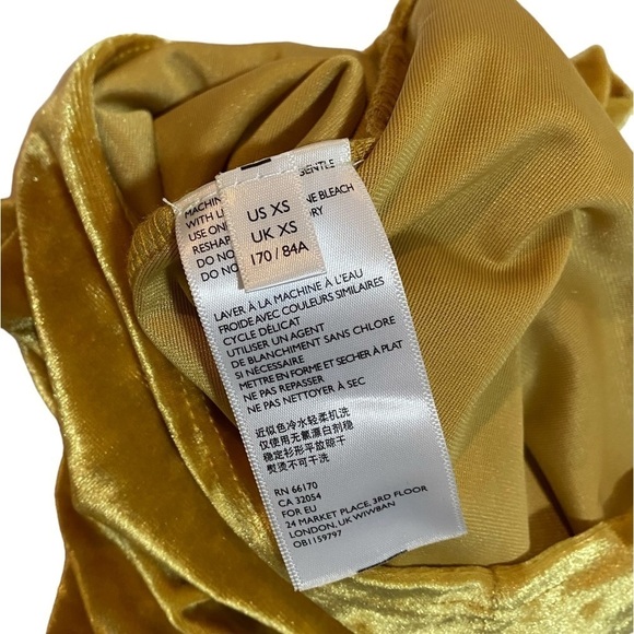 Urban Renewal Yellow Velvet Short Sleeve Top Size XS - Picture 6 of 6